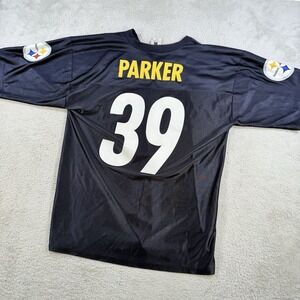Pittsburgh Steelers Willie Parker Jersey Mens Large Black #39 Football NFL
